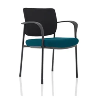 Brunswick Deluxe Black Fabric Back Black Frame Seat Teal With Arms