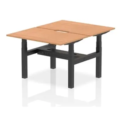 Air B2B 1200x800 Adjustable 2P Bench Desk Scalloped Oak/Black