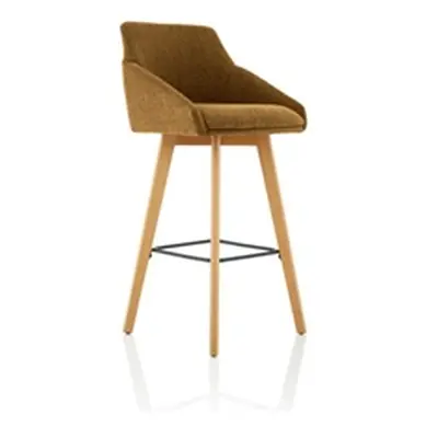 Carmen Bespoke Copper Fabric Wooden Leg High Stool