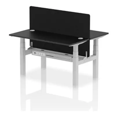 Air B2B 1400x600mm Adjustable 2P Bench Desk CP Black/Silver + Screen