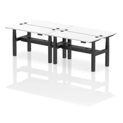 Air B2B 1400x600mm Height Adjustable 4P Bench Desk CP White/Black