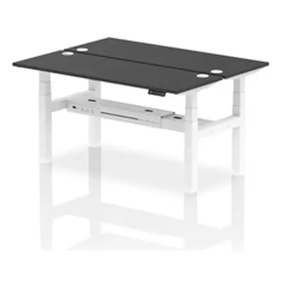 Air B2B 1600x600mm Height Adjustable 2P Bench Desk CP Black/White