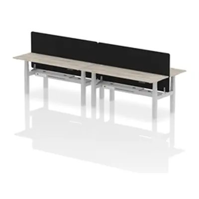 Air B2B 1800x600 Adjustable 4P Bench Desk CP Grey Oak/Silver + Screen