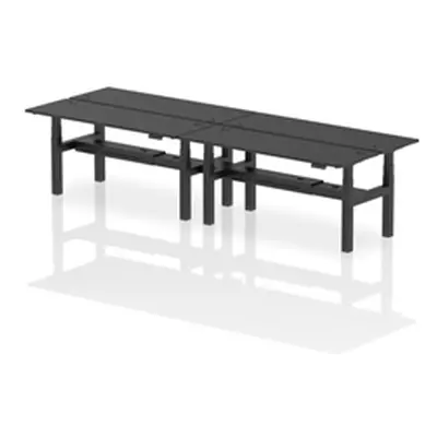 Air B2B 1800x600mm Height Adjustable 4P Bench Desk CP Black/Black