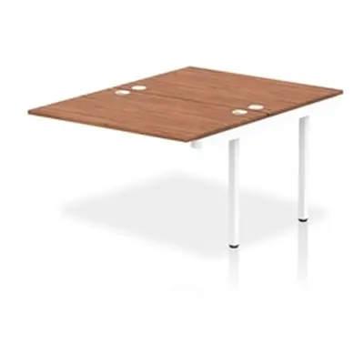 Impulse Bench B2B Ext Kit 1200 White Frame Office Bench Desk Walnut