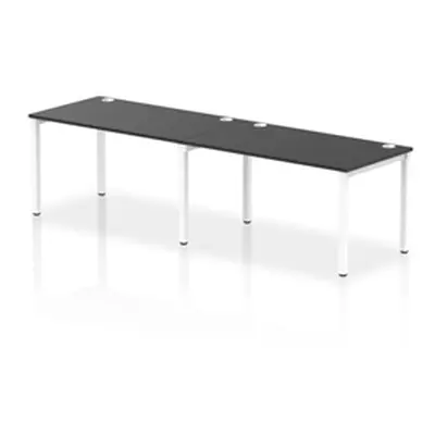 Impulse Bench Single Row 2 Person 1400 White Frame Bench Desk Black