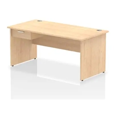 Impulse 1600x800 Desk Maple Top Panel End 1x1 Drawer Fixed Ped