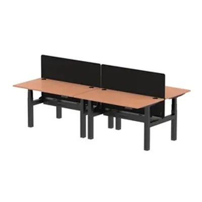 Air B2B 1400x800mm Adjustable 4P Bench Desk CP Beech/Black + Screen