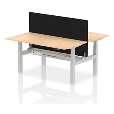 Air B2B 1600x800mm Adjustable 2P Bench Desk CP Maple/Silver + Screen