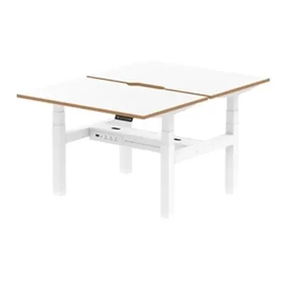 Air B2B Oslo 1200x800 Adjustable 2P Bench Desk Wood Edge White/White