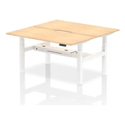 Air B2B 1600x800 Adjustable 2P Bench Desk Scalloped Maple/White