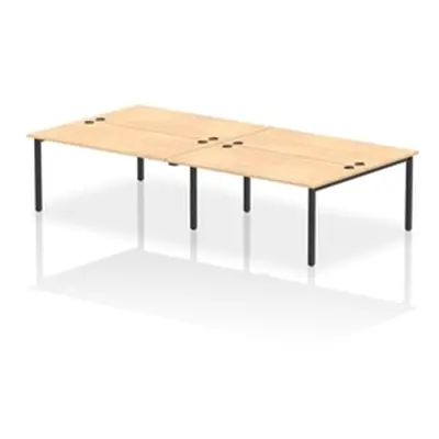 Impulse Bench B2B 4 Person 1600 Black Frame Office Bench Desk Maple