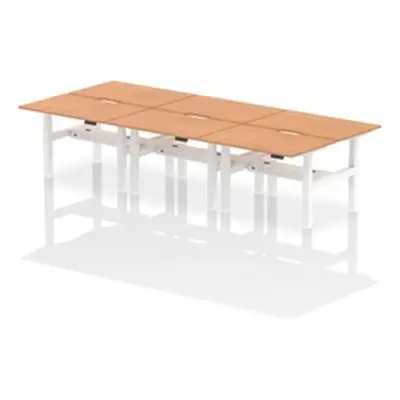 Air B2B 1200x800 Adjustable 6P Bench Desk Scalloped Oak/White