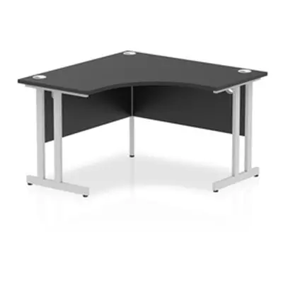 Impulse 1200mm Corner Office Desk Black Top Silver Cantilever Leg