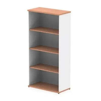 Impulse 1600mm Bookcase Beech and White