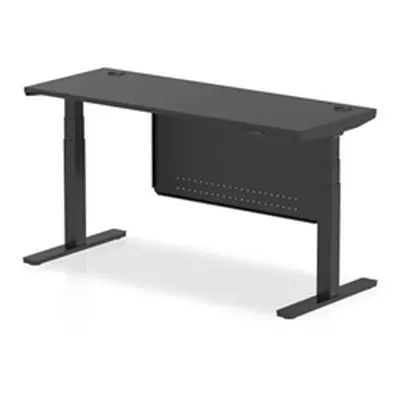 Air 1600x600 Height Adjustable Desk CP Black/Black Modesty Panel