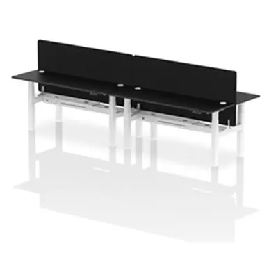 Air B2B 1800x600mm Adjustable 4P Bench Desk CP Black/White + Screen