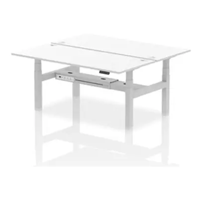 Air B2B 1800x800mm Height Adjustable 2P Bench Desk CP White/Silver