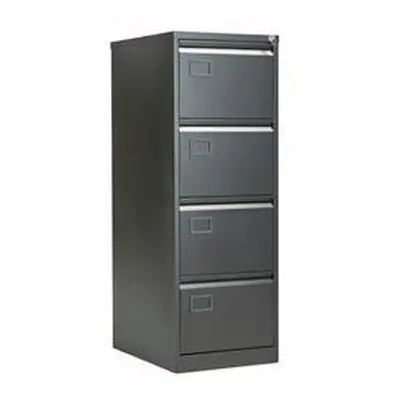 Bisley 4 Drawer Contract Steel Filing Cabinet - Black - AOC4BLK