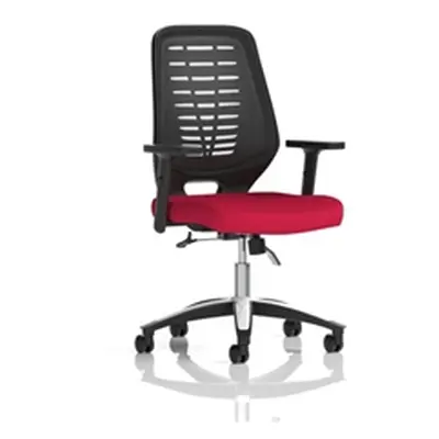 Relay Operator Chair Black Back Bergamot Cherry Height Adjustable Arms