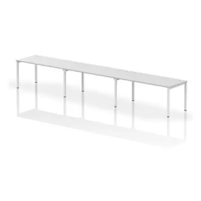 Impulse Bench Single Row 3 Person White Frame Bench Desk 1600 White