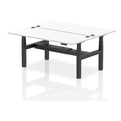 Air B2B 1800x800mm Height Adjustable 2P Bench Desk CP White/Black