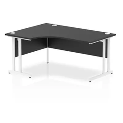 Impulse 1600 LH Crescent Desk Black/White Cantilever Leg