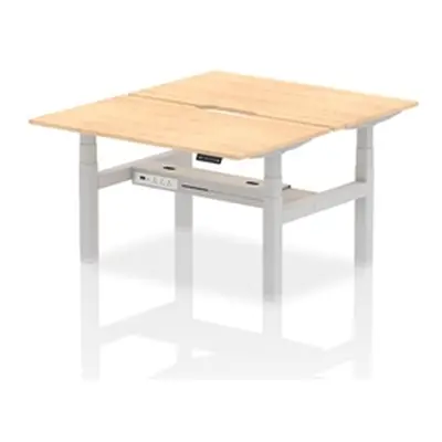 Air B2B 1400x800 Adjustable 2P Bench Desk Scalloped Maple/Silver