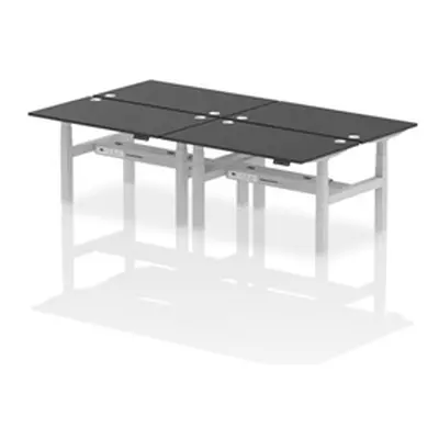 Air B2B 1400x800mm Height Adjustable 4P Bench Desk CP Black/Silver