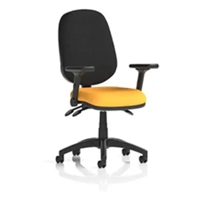 Eclipse Plus III Operator Chair Senna Yellow Adjustable Folding Arms