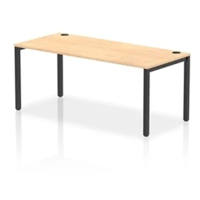 Impulse Bench Single Row 1800 Black Frame Office Bench Desk Maple