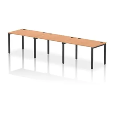 Impulse Bench Single Row 3 Person 1200 Black Frame Bench Desk Oak