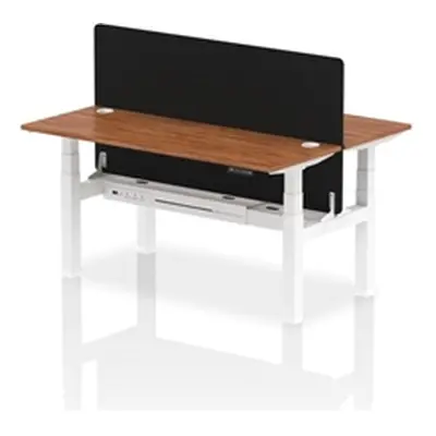 Air B2B 1600x600 Adjustable 2P Bench Desk CP Walnut/White + Screen