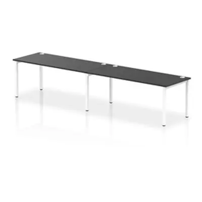 Impulse Bench Single Row 2 Person 1800 White Frame Bench Desk Black