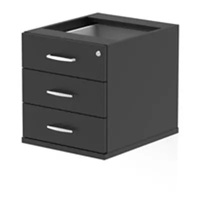 Impulse 3 Drawer Fixed Pedestal Black