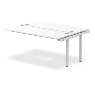 Impulse Bench B2B Ext Kit 1600 Silver Frame Office Bench Desk White