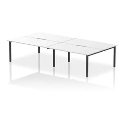 Evolve Plus 1600mm B2B 4 Person Bench Desk White Top Black Frame