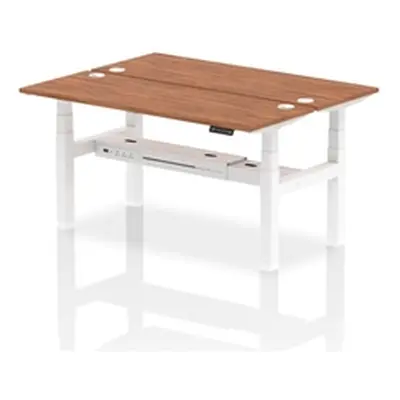 Air B2B 1600x600mm Height Adjustable 2P Bench Desk CP Walnut/White