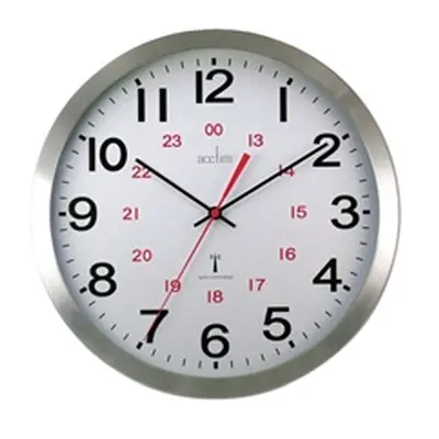 Acctim Century 24 Hour Radio Controlled Clock Aluminium