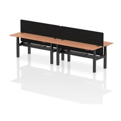 Air B2B 1800x600mm Adjustable 4P Bench Desk CP Beech/Black + Screen