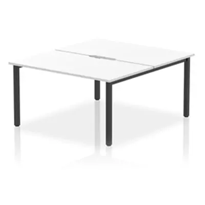 Evolve Plus 1400mm B2B 2 Person Bench Desk White Top Black Frame