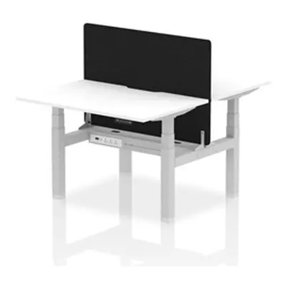 Air B2B 1200x800 Adjustable 2P Bench Desk Scallop White/Silver +Screen