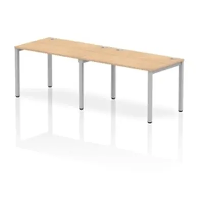 Impulse Bench Single Row 2 Person 1200 Silver Frame Bench Desk Maple