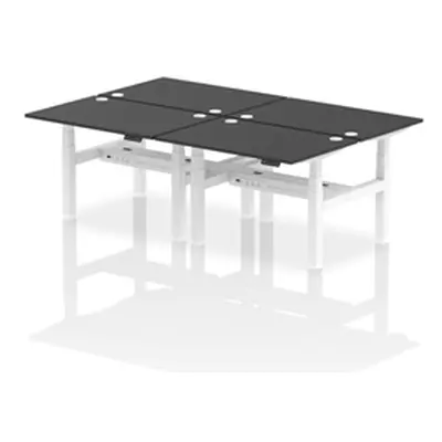 Air B2B 1200x800mm Height Adjustable 4P Bench Desk CP Black/White