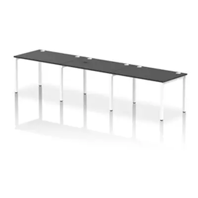 Impulse Bench Single Row 3 Person 1200 White Frame Bench Desk Black