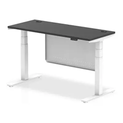 Air 1400x600 Height Adjustable Desk CP Black/White Modesty Panel