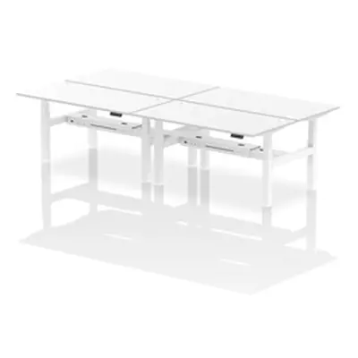 Air B2B 1600x800mm Height Adjustable 4P Bench Desk CP White/White