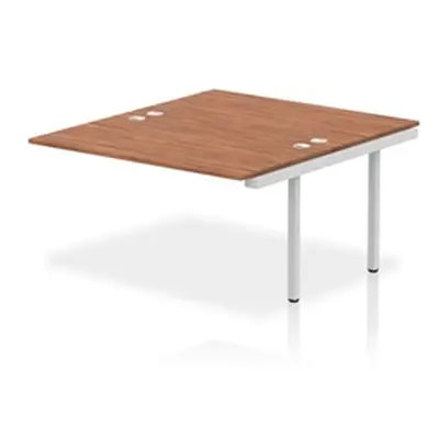 Impulse Bench B2B Ext Kit 1400 Silver Frame Office Bench Desk Walnut