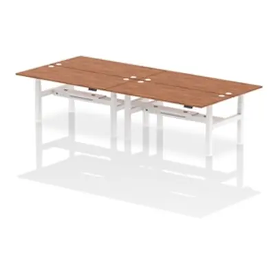 Air B2B 1800x800mm Height Adjustable 4P Bench Desk CP Walnut/White