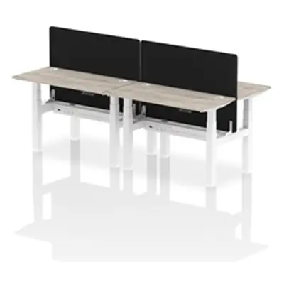 Air B2B 1200x600mm Adjustable 4P Bench Desk CP Grey Oak/White + Screen